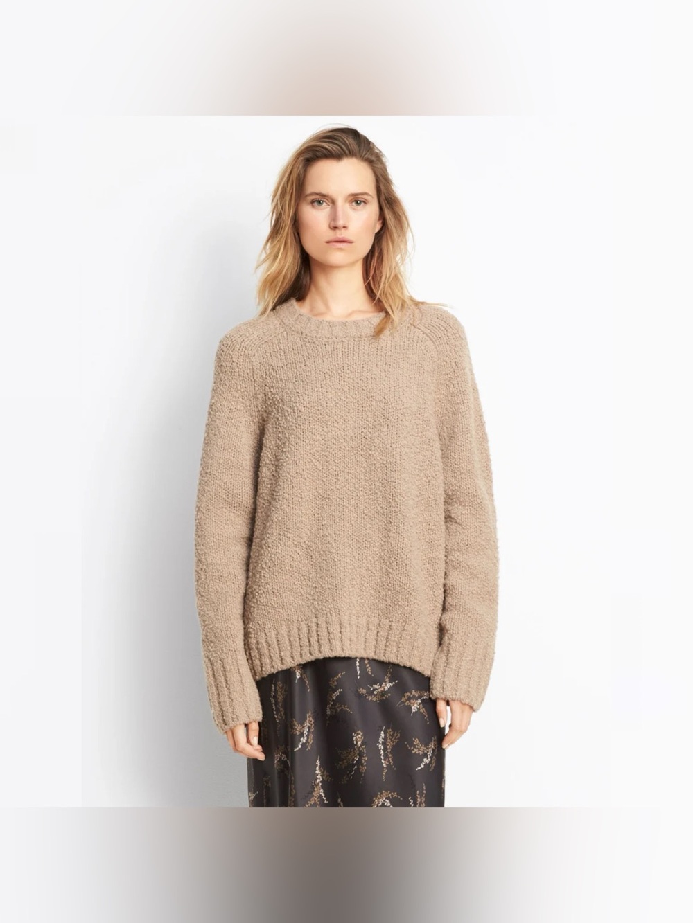 New NWOT Women’s Vince Oversized Soft Italian Knit Wool Sweater in Desert Clay